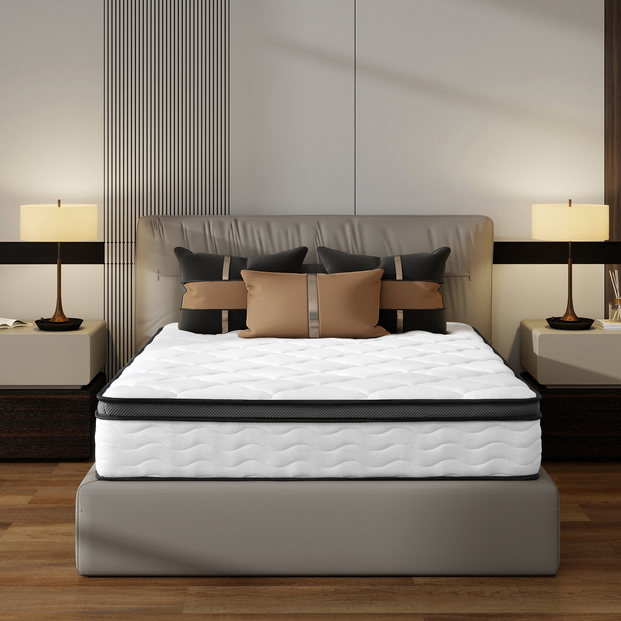 Full Size Mattress, Holaki 10" Full Bamboo Fiber Cover Memory Foam Mattress in a Box, Individual Pocket Spring Mattress with Pressure‑Relief Comfort for Bedroom, Medium Firm, CertiPUR-US