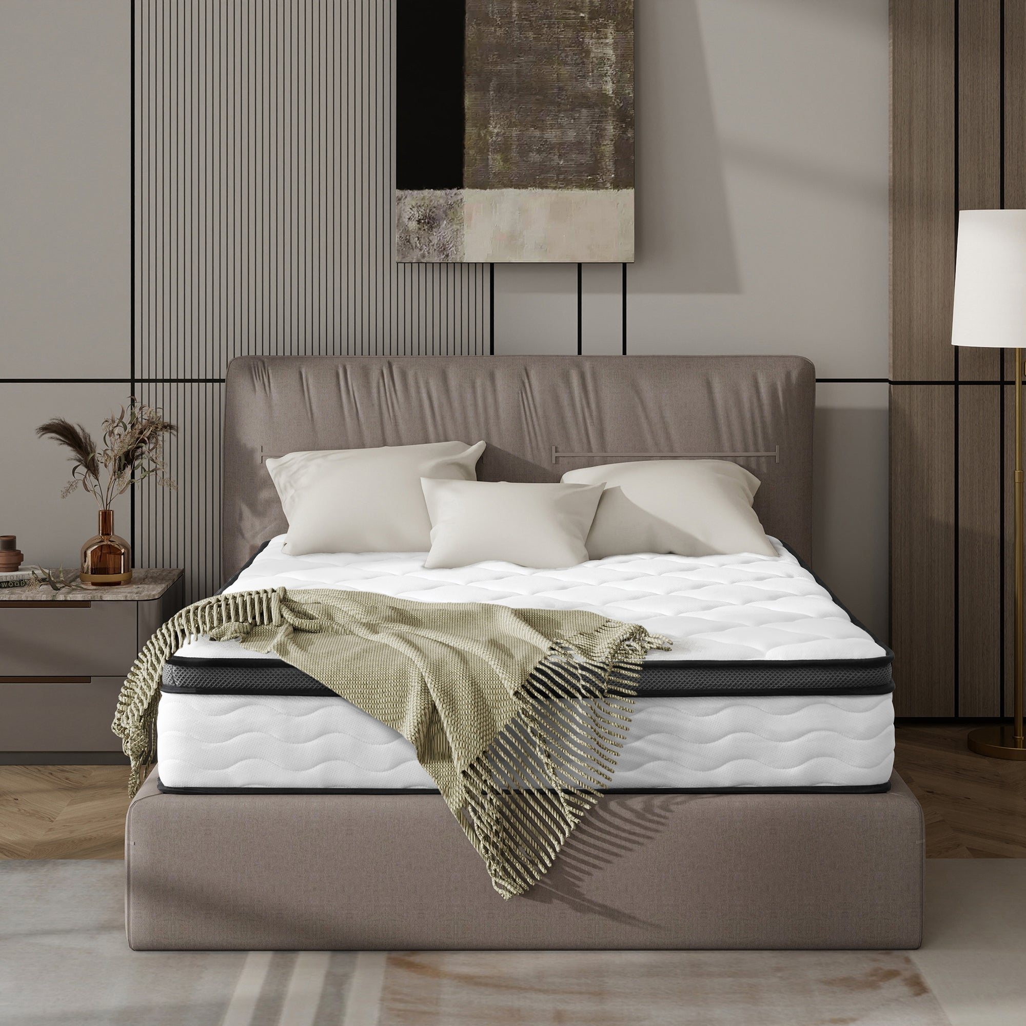 Queen Mattress, Holaki 10 Inch Queen Size Hybrid Memory Foam Mattress in a Box, Individually Wrapped Pocket Springs Mattress, Medium Firm Mattress for Pressure Relief, Strong Edge Support