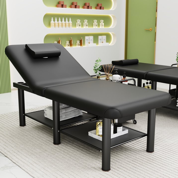 Stationary Massage Table, Holaki 80 Inch Long Heavy Duty Metal Frame Massage Bed with PU Leather, Modern Esthetician Bed for Physical Therapy Spa Tattoo Foot Massage