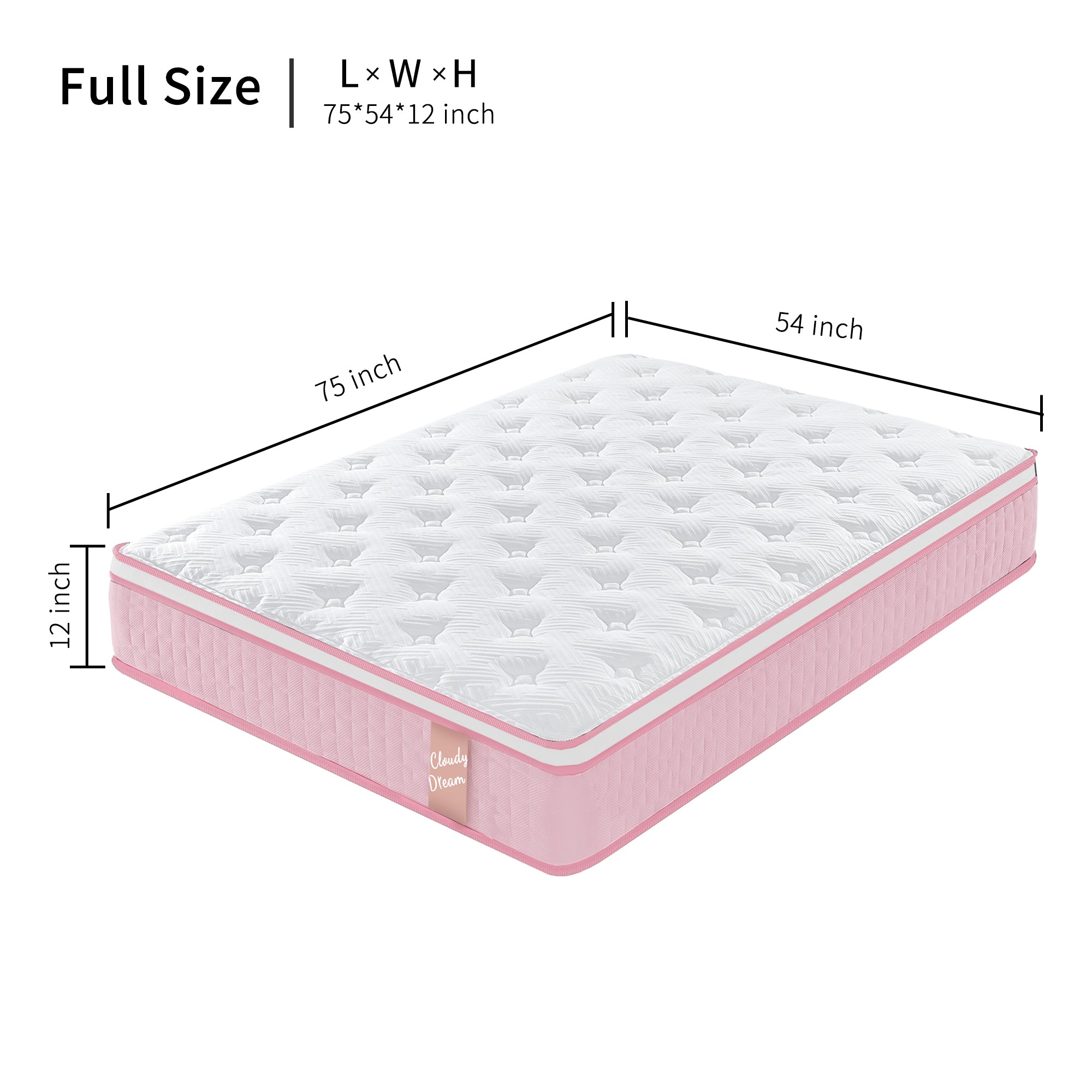 Holaki Full Size Mattress, 12 Inch Full Hybrid Memory Foam Mattress in a Box with Pocket Springs for Cool Night & Pressure Relief, Medium Firm, CertiPUR-US, OEKO-TEX
