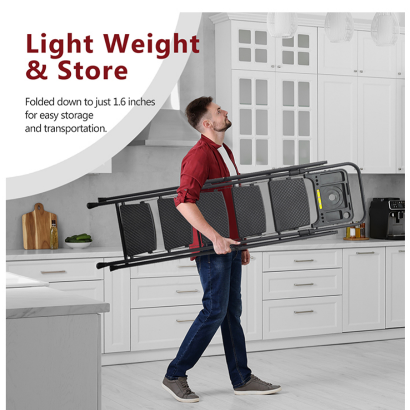 5 Step Ladder with Handrails, Holaki Folding Step Stool with Widened Anti-Slip Pedal, 500lbs Lightweight Step Ladder 6 Step Folding, Multi-Use for Home Kitchen Pantry Office, Black