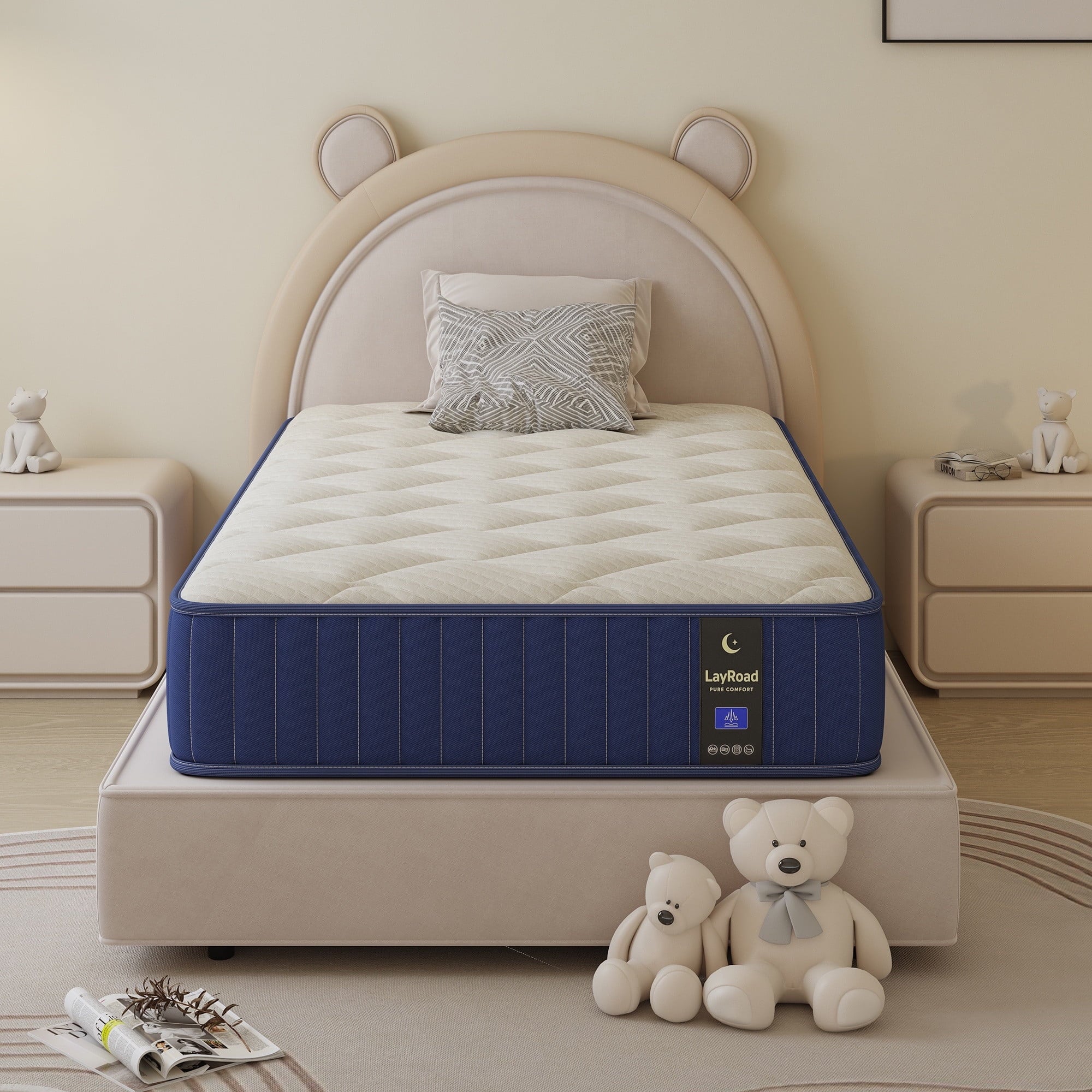 Twin Mattress for kids, Holaki 6" Memory Foam and Spring Hybrid Mattress in a Box, Cool Individual Pocket Spring Mattress with Medium Soft, Breathable Fabric & Adaptive Support, CertiPUR-US