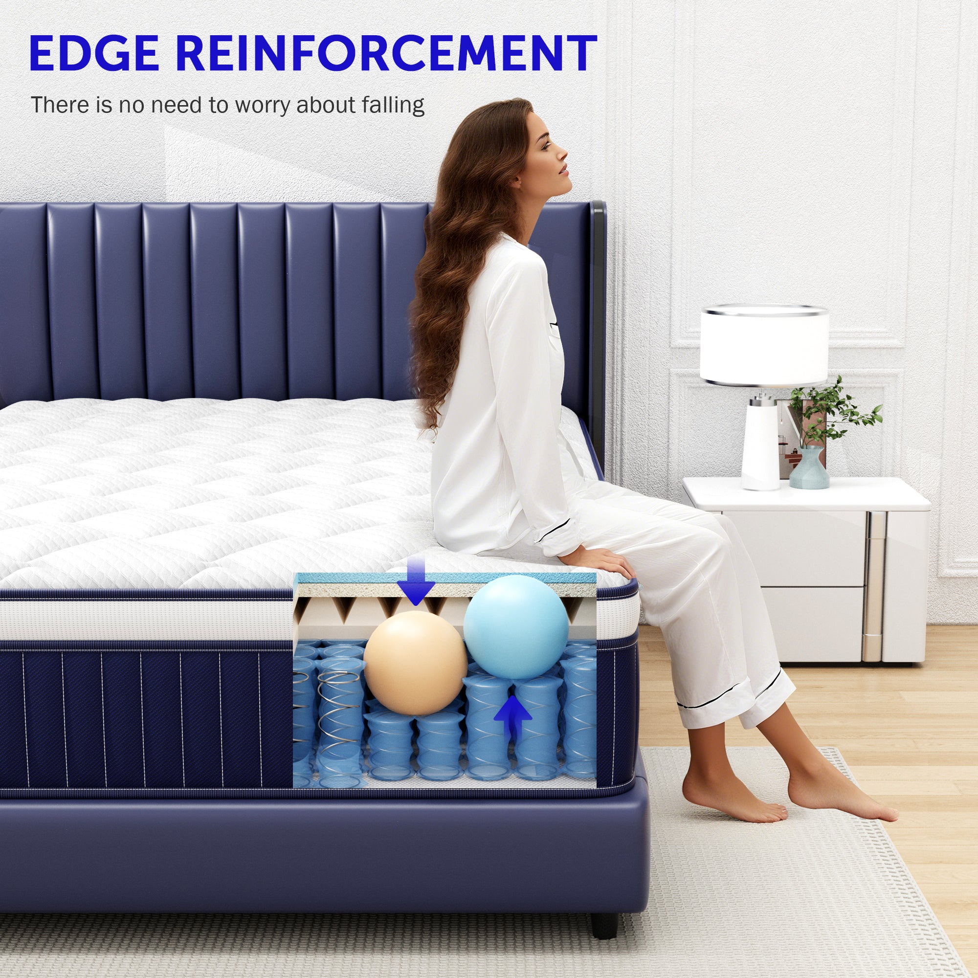 Queen Mattress, Holaki 10 Inch Queen Gel Memory Foam Hybrid Mattress in a Box, Upgrade Individually Pocket Springs, Medium Firm, Pressure Relief, Breathable Comfort and Durable, CertiPUR-US, Blue