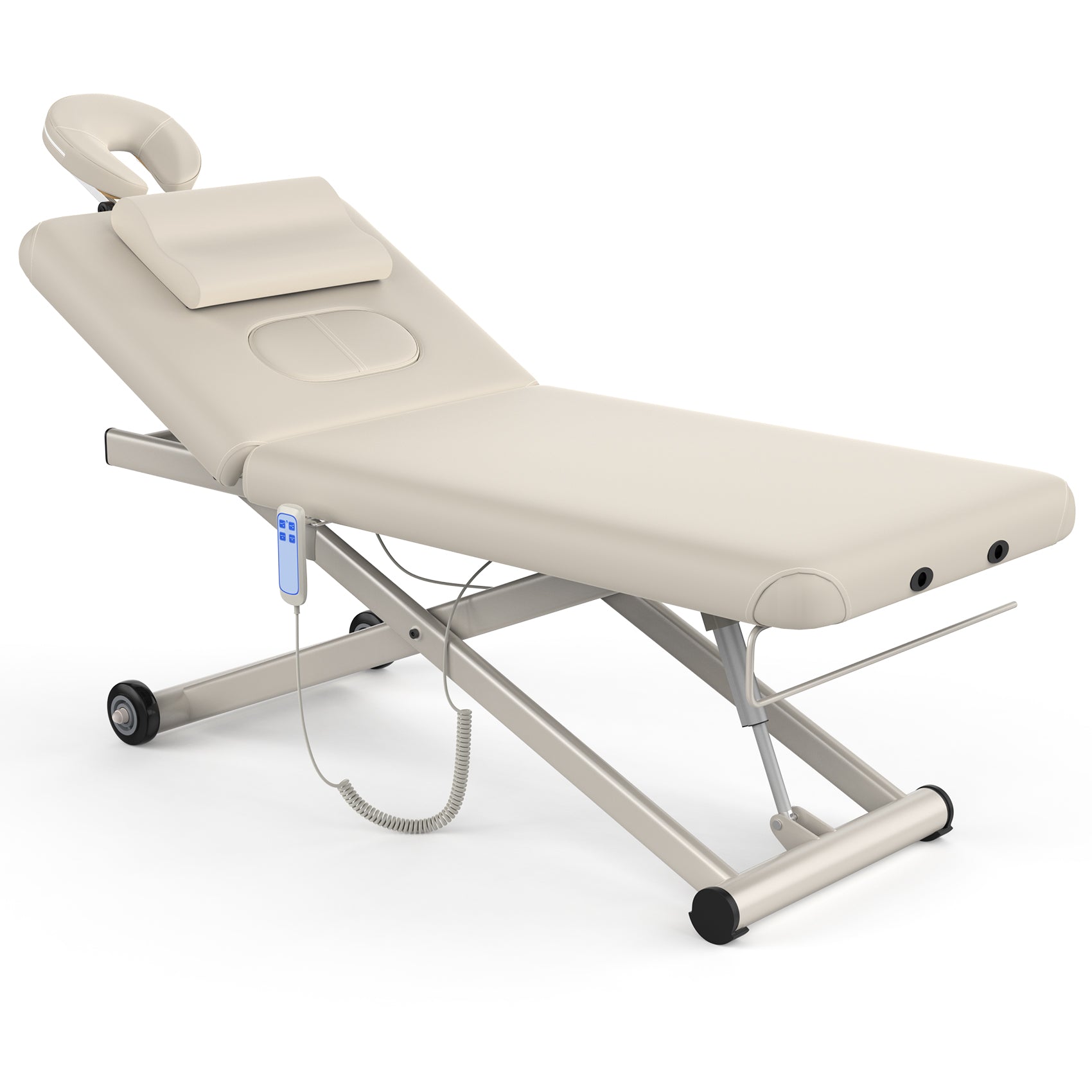 Electric Massage Table, Electric Lift Motor Height adjustable and Manual Backrest Adjustable Angle for Treatment/Medical Spa/Facial Bed/Beauty Bed/Massage Bed and More