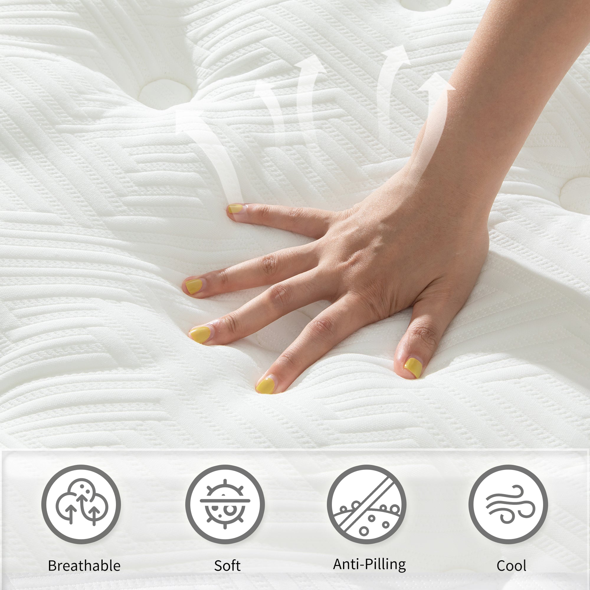 Holaki Queen Size Mattress, 12 Inch Hybrid Memory Foam Mattress in a Box with Pocket Springs for Cool Night & Pressure Relief, Queen Mattress Medium Firm, CertiPUR-US, OEKO-TEX