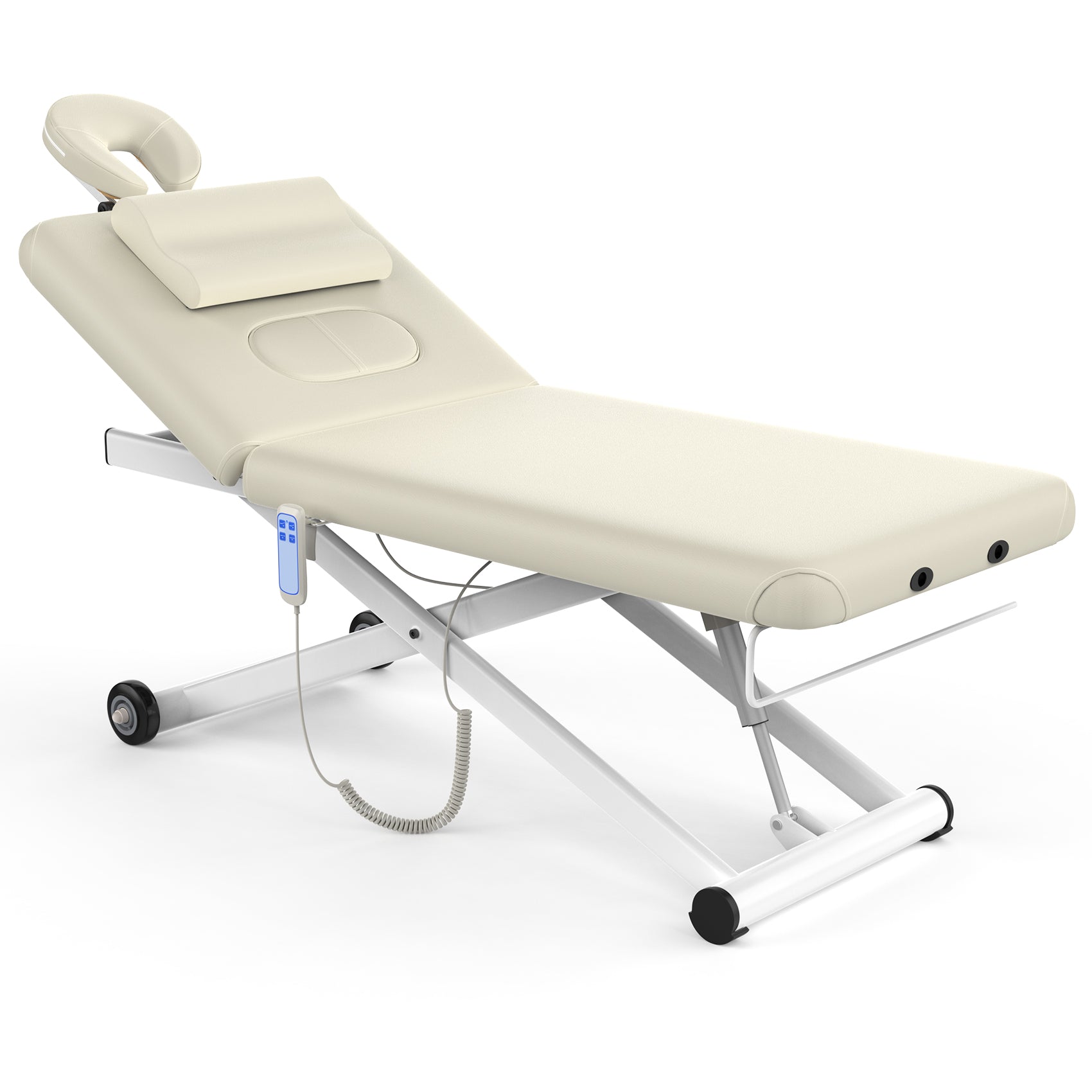 Electric Massage Table, Electric Lift Motor Height adjustable and Manual Backrest Adjustable Angle for Treatment/Medical Spa/Facial Bed/Beauty Bed/Massage Bed and More