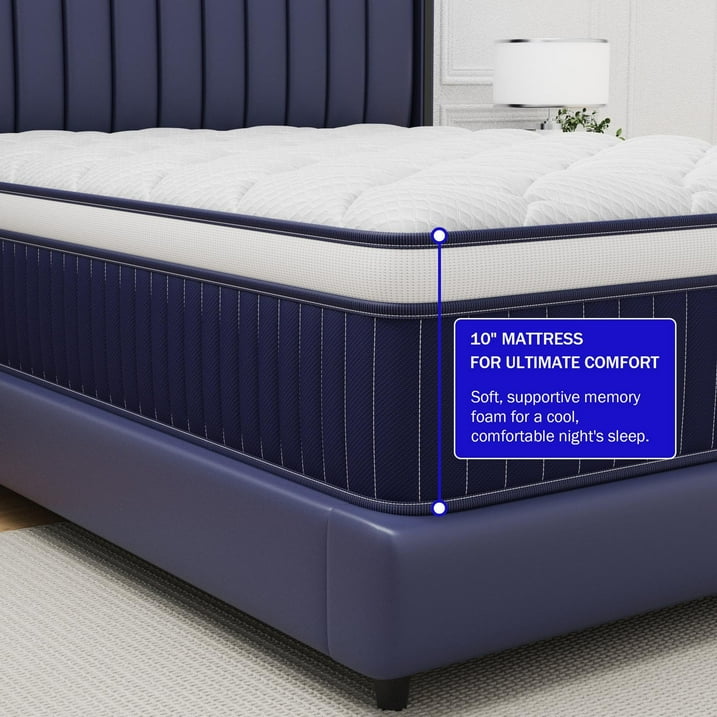 Full Mattress, Holaki 10" New Memory Foam Hybrid Full Mattress in a Box, Cool Individual Pocket Spring for Sleep Supportive & Pressure Relief, Full Size Medium Firm Mattress, CertiPUR-US